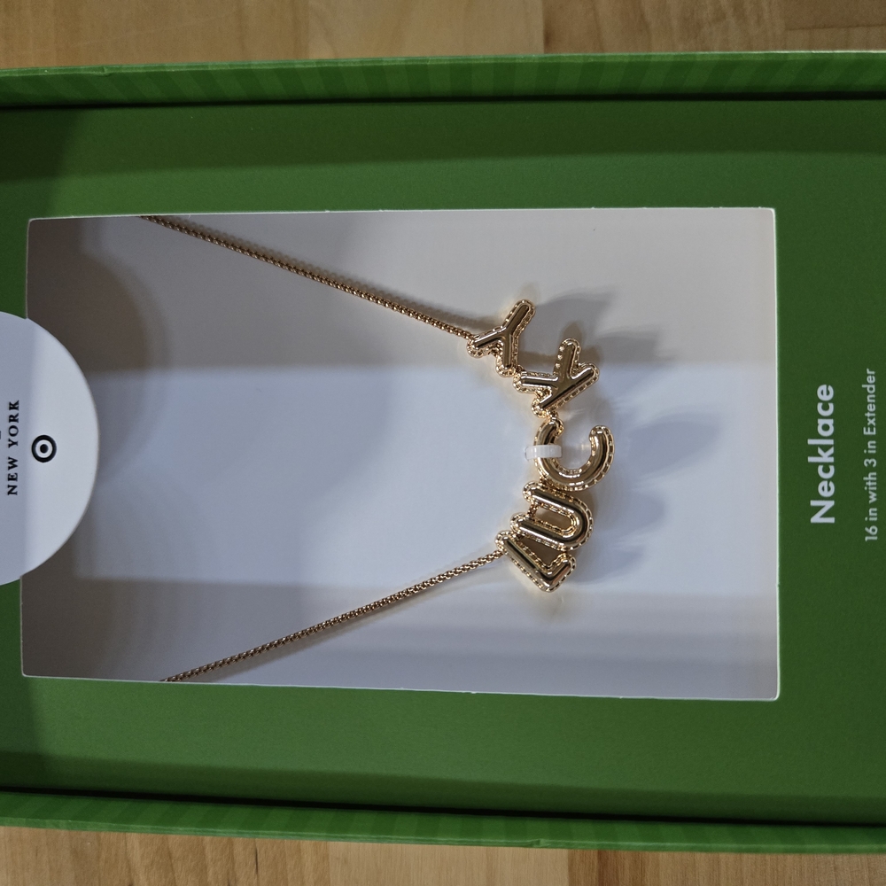 Gold Necklace with 'Lucky' Pendant